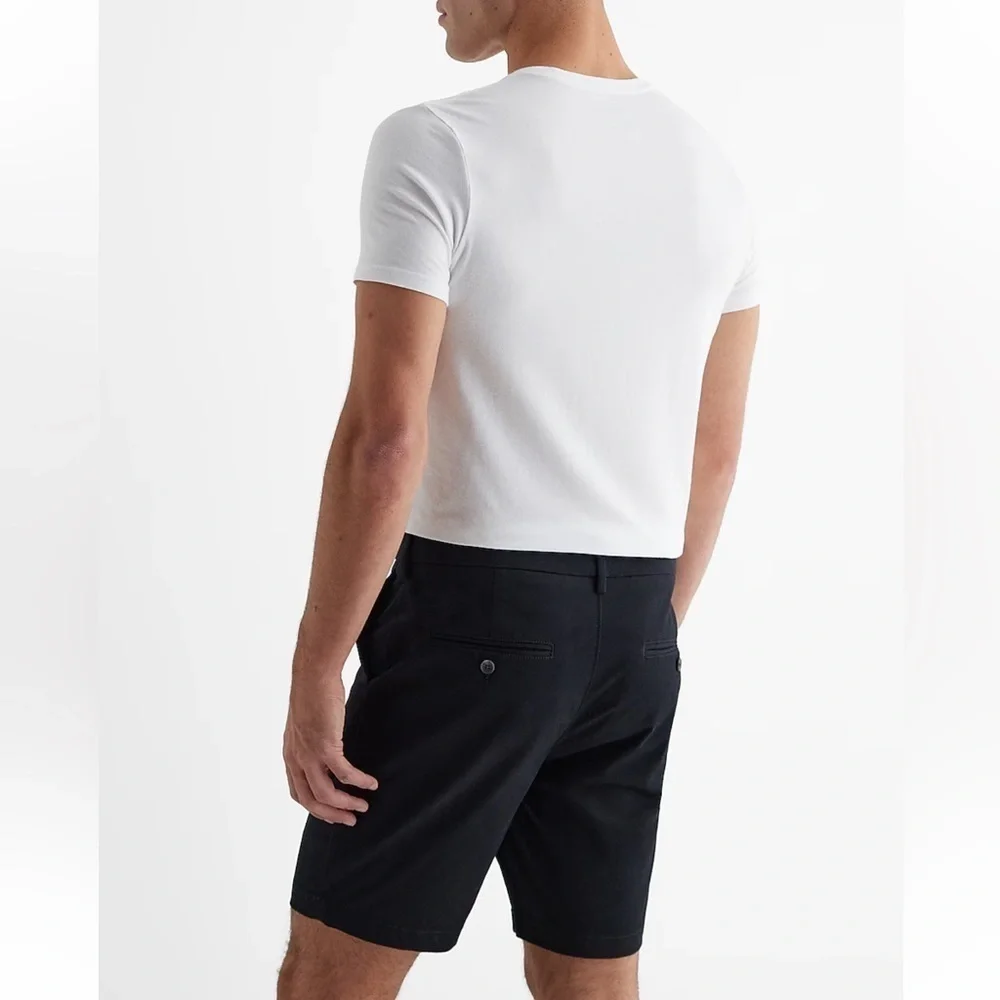 Express Chino At the Knee 10” Inseam Shorts in Black